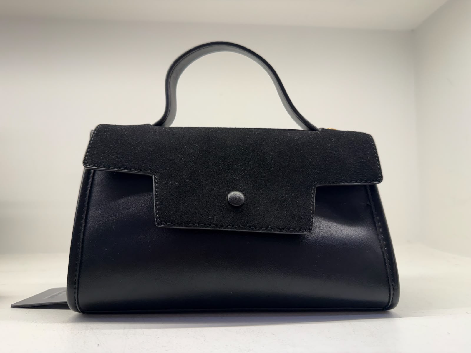 Cartera combinada con gamuza